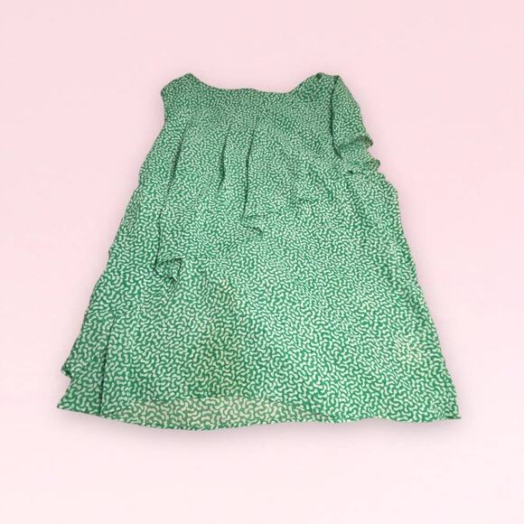 HD in Paris (Anthropologie Import) Green Abstract Ruffle Front Tank Blouse 6 - Picture 1 of 9